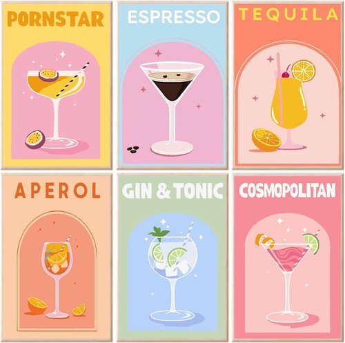 Cocktails paint numbers kit - by,