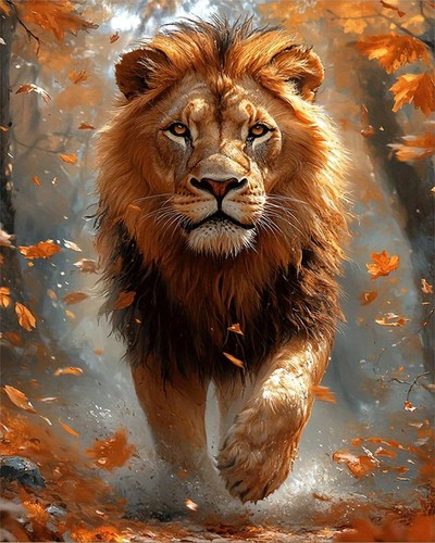 Lion paint numbers kit - lion,