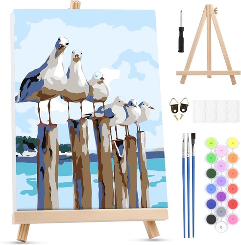 Animal gull framed paint - gull,
