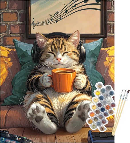 Cat paint numbers kit - cat,